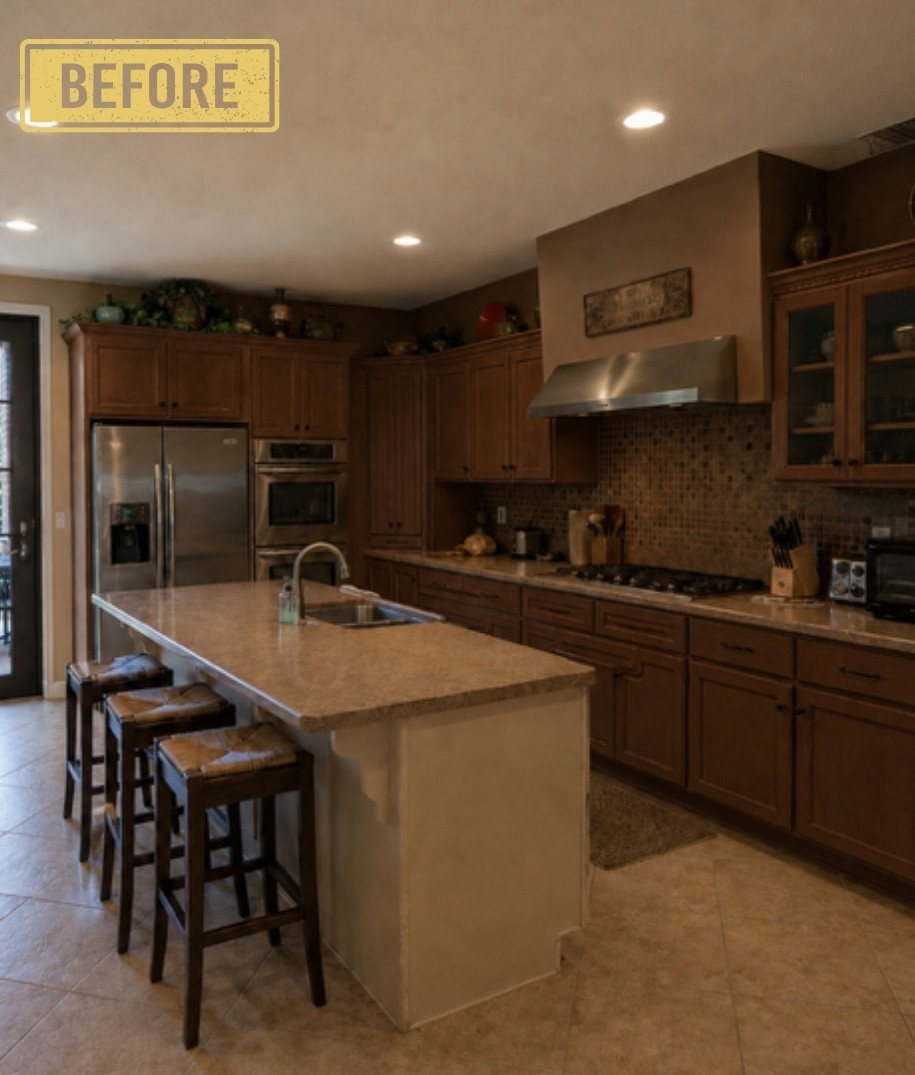Kitchen before a full interior remodel