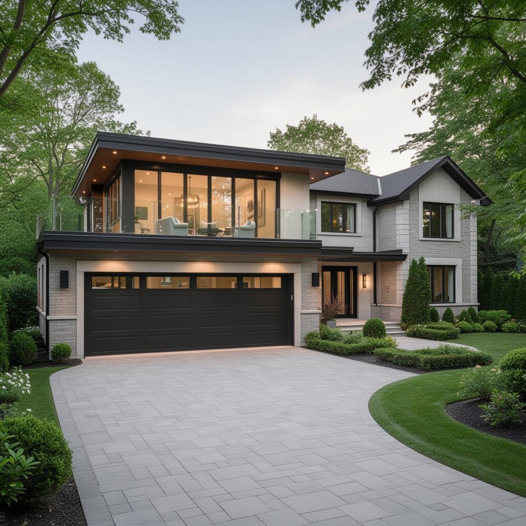 Garage addition with above-garage living space on a Richmond Hill home